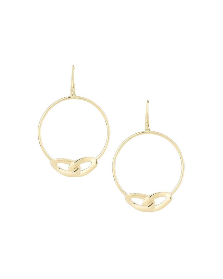 18k Cherish Interlocking Hoop Earrings