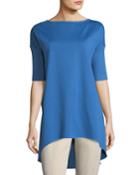 Half-sleeve Wool-blend Tunic
