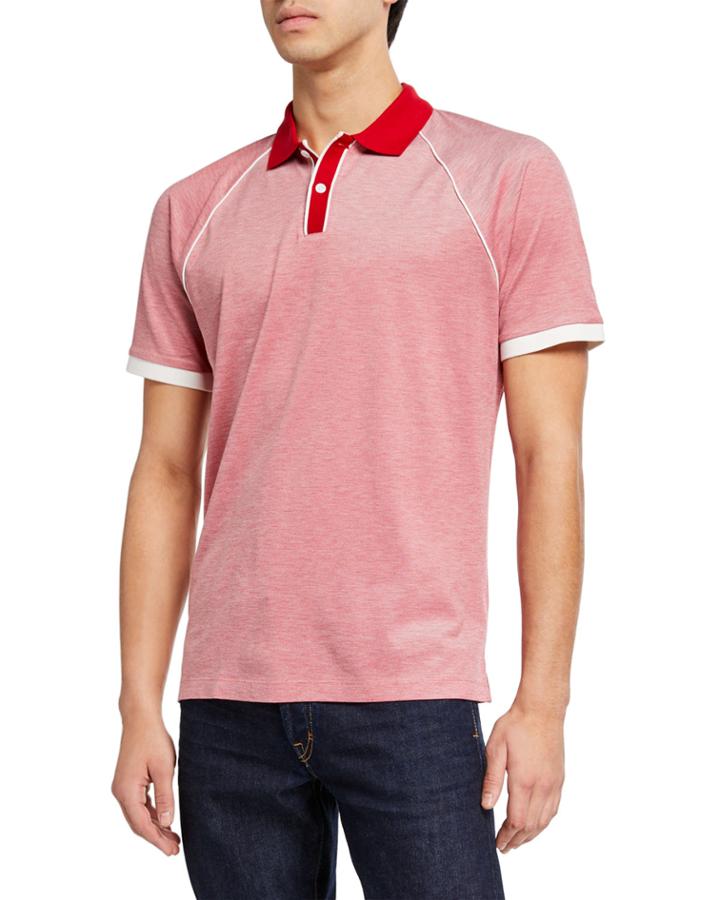 Men's Tricolor Jacquard Polo