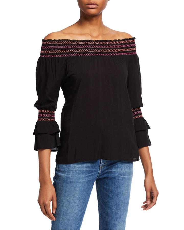 Off-the-shoulder Ruffle-sleeve