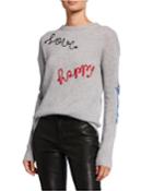 Love Happy Peace Embroidered Cashmere