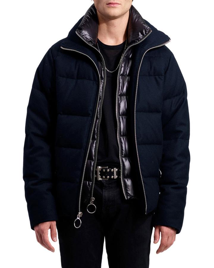 Men's Crosby Down-filled Wool Puffer Coat, Navy