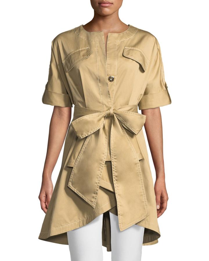 Safari Self-tie High-low Jacket