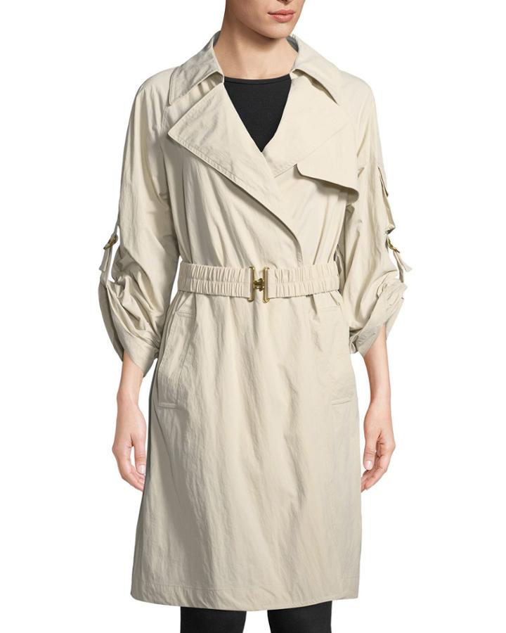 Roll-sleeve Trench Jacket