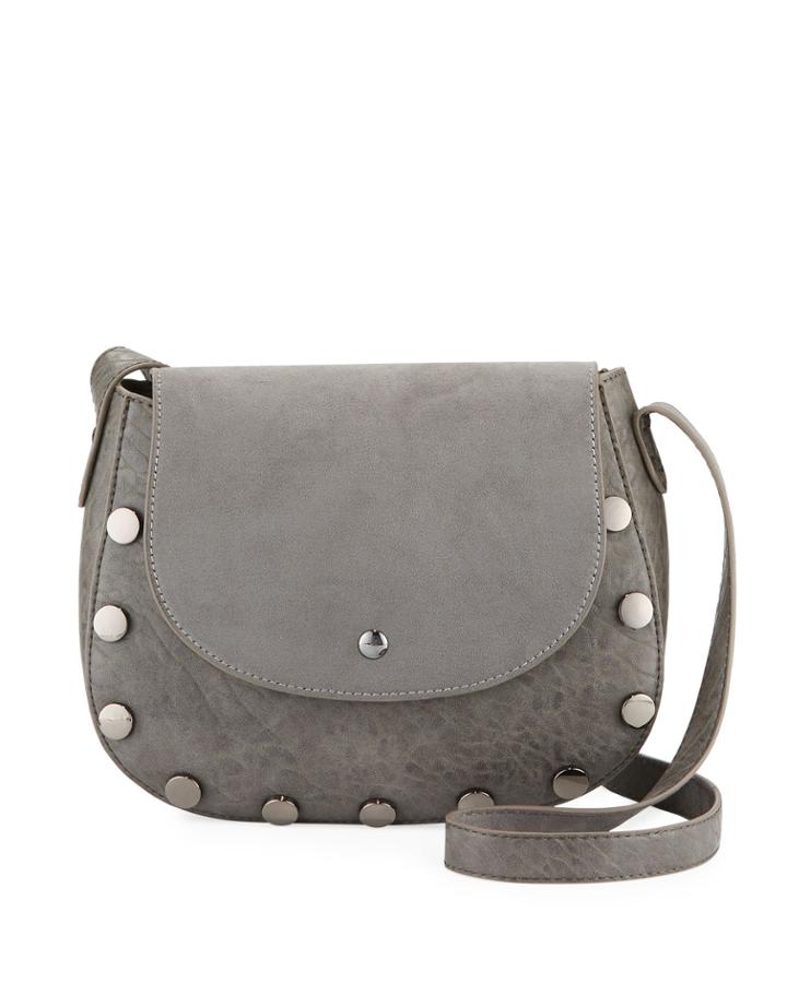 Mixed Media Saddle Crossbody Bag
