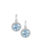 Cz Drop Earrings, Aqua