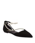 Asymmetric Pearly Ballet Flats