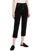Mercer Cropped Pant W/ Contrast Topstitching