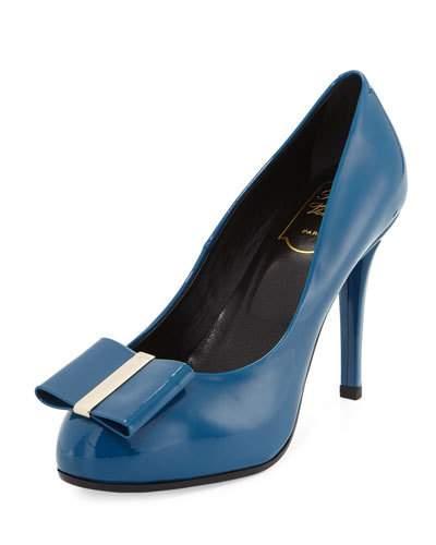 Decollete Smoking Patent 100mm Pump, Abisso