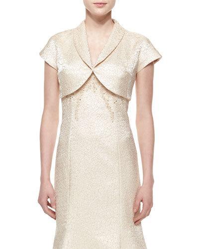 Cap-sleeve Jacquard Bolero