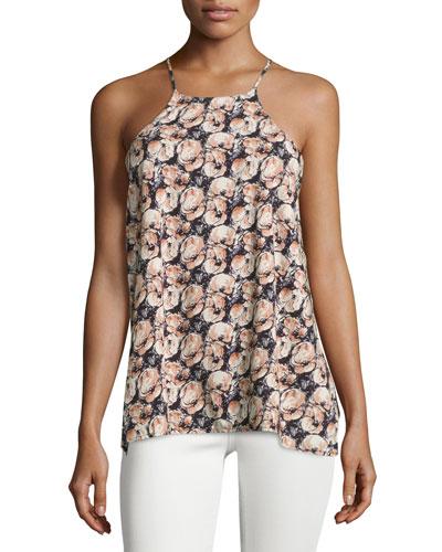Thea Floral-print Side-slit Tank, Print
