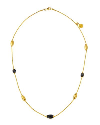 Cocoon 24k Beaded Sapphire Station Necklace