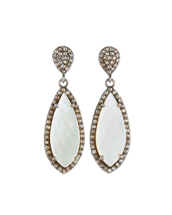 Diamond & Mother-of-pearl Drop Earrings