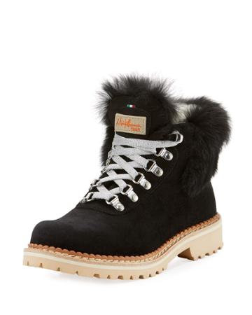 Sequoia Fur-trim Suede Hiker Boot