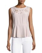 Floral-embroidered Sleeveless