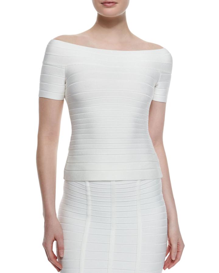 Off-the-shoulder Bandage Peplum Top
