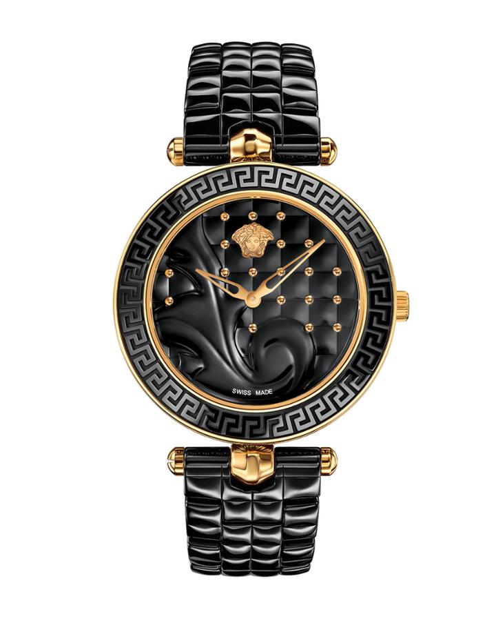 40mm Vanitas Ceramic Watch, Black/rose