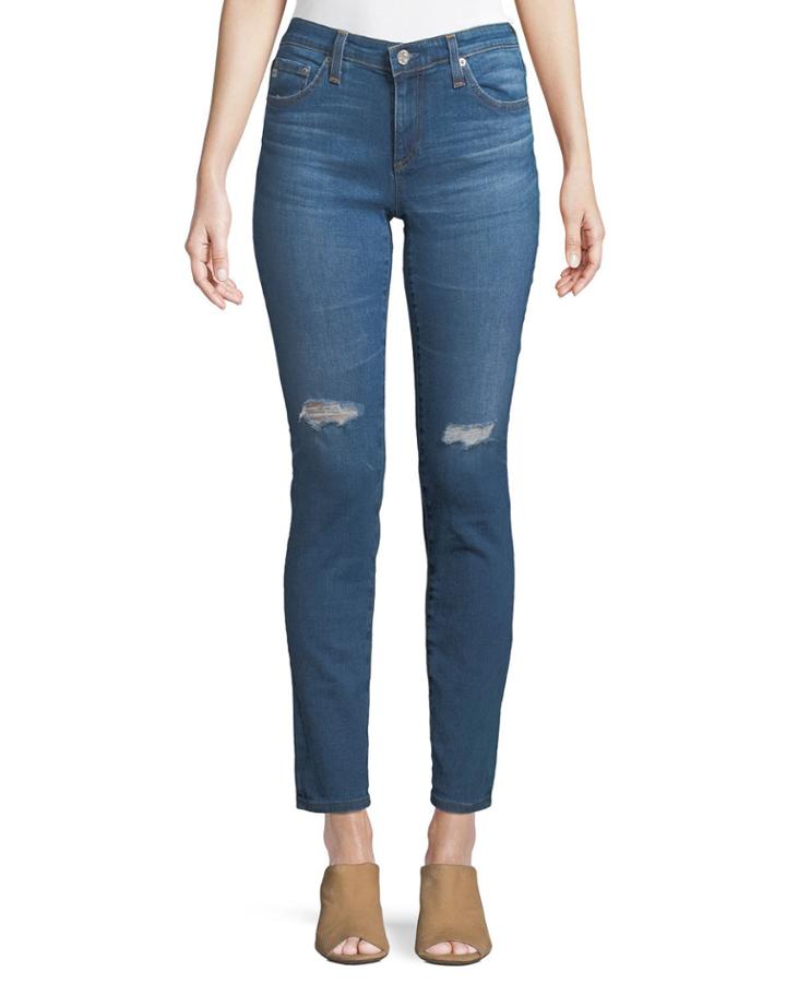 Faded Cigarette-leg Jeans