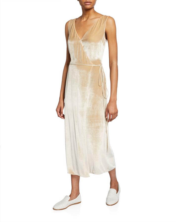 Panne Velvet Wrap Dress