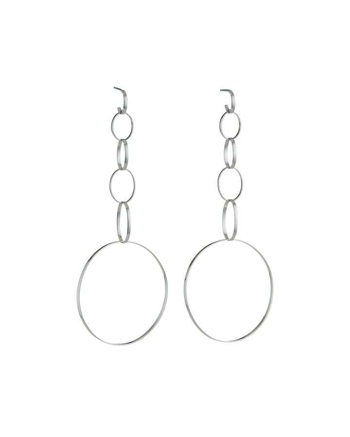 14k White Gold Multi-hoop Earrings
