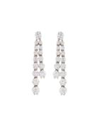 18k White Gold 2-row Diamond Dangle Earrings