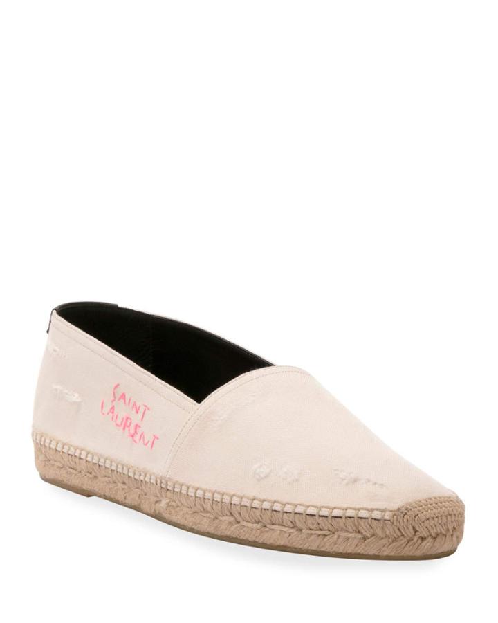 Men's Embroidered Cotton Espadrille