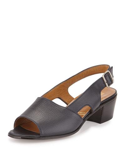 Leather Slingback Mid-heel