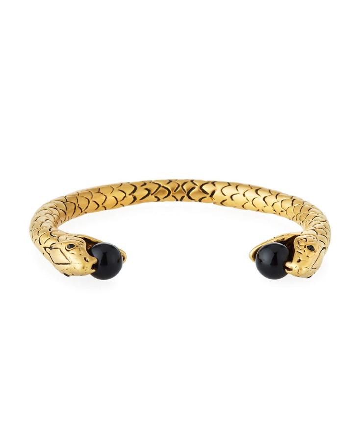 Snake Kick Cuff Bracelet W/ Beads