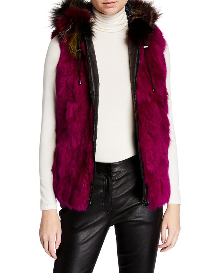 Rabbit/fox Fur Reversible Vest