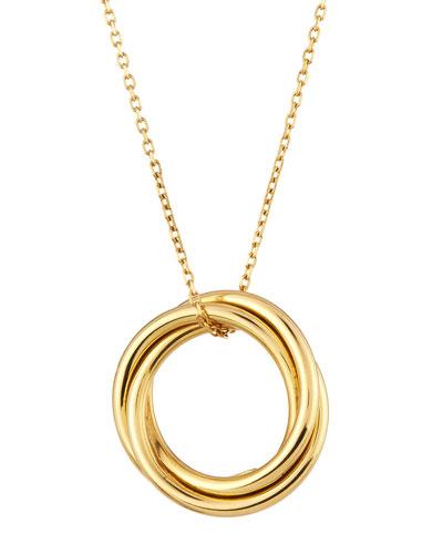 18k Yellow Gold Classic Circle Necklace