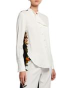 Two-tone Long-sleeve Blouse