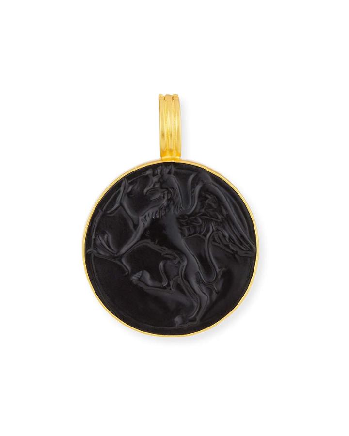 Italian Glass Griffin Intaglio Pendant