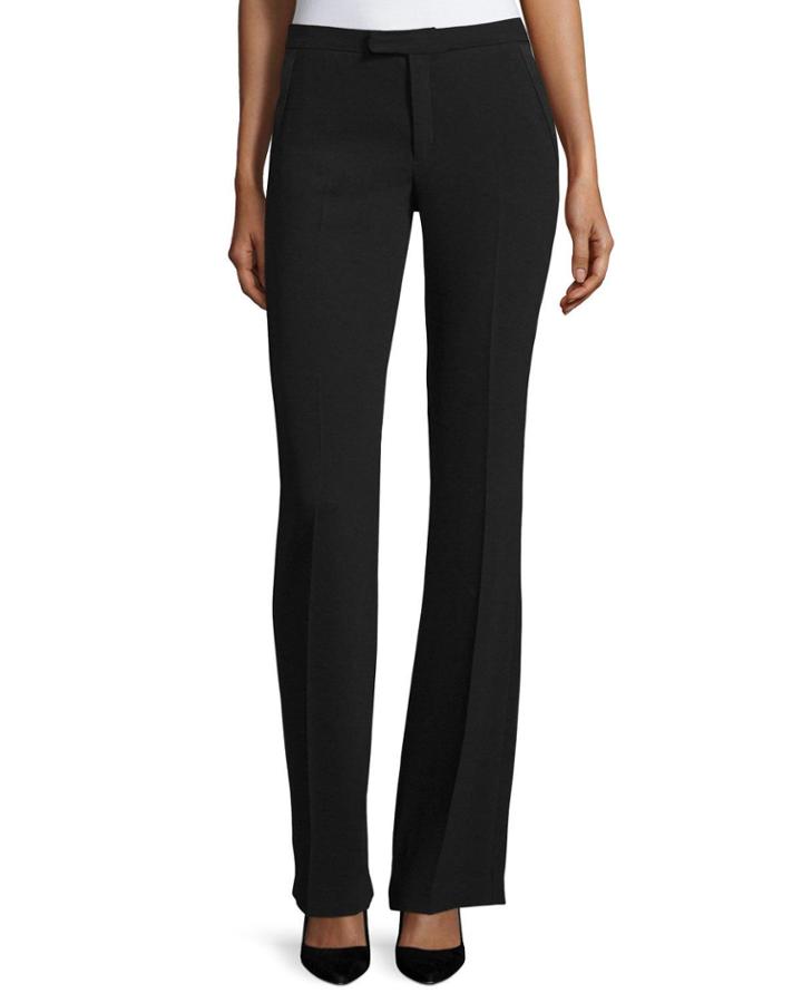 Rock Flare Crepe Pants, Black