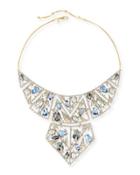 Crystal Mosaic Lace Bib Necklace