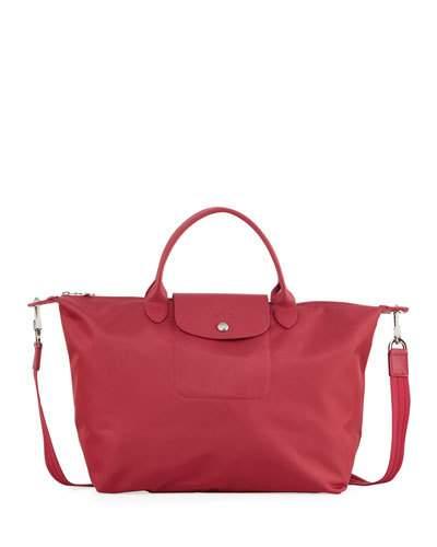 Le Pliage Neo Medium Nylon Shoulder Tote Bag, Red