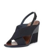 Gabrielle Suede Wedge Sandal, Royal Navy