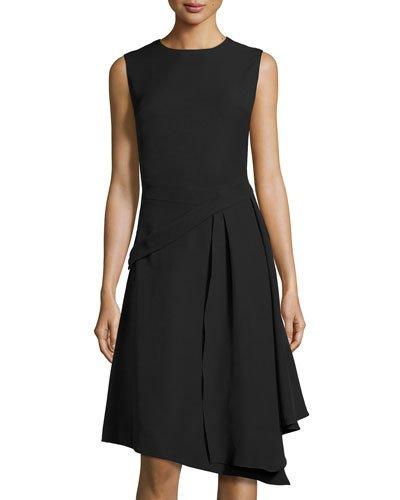 Gathered Thoughts Faux-wrap Dress, Black
