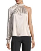 Piper Mock-neck One-shoulder Silk