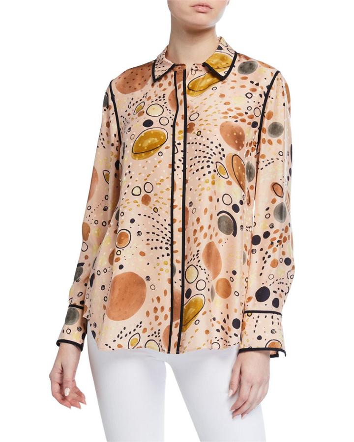 Scottie Surrealist Circles Print Button-down