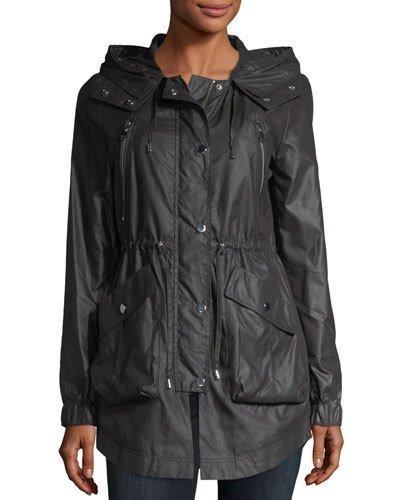 Zip-pocket Long Anorak Jacket