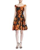 Transparent Jacquard Fit-and-flare Dress