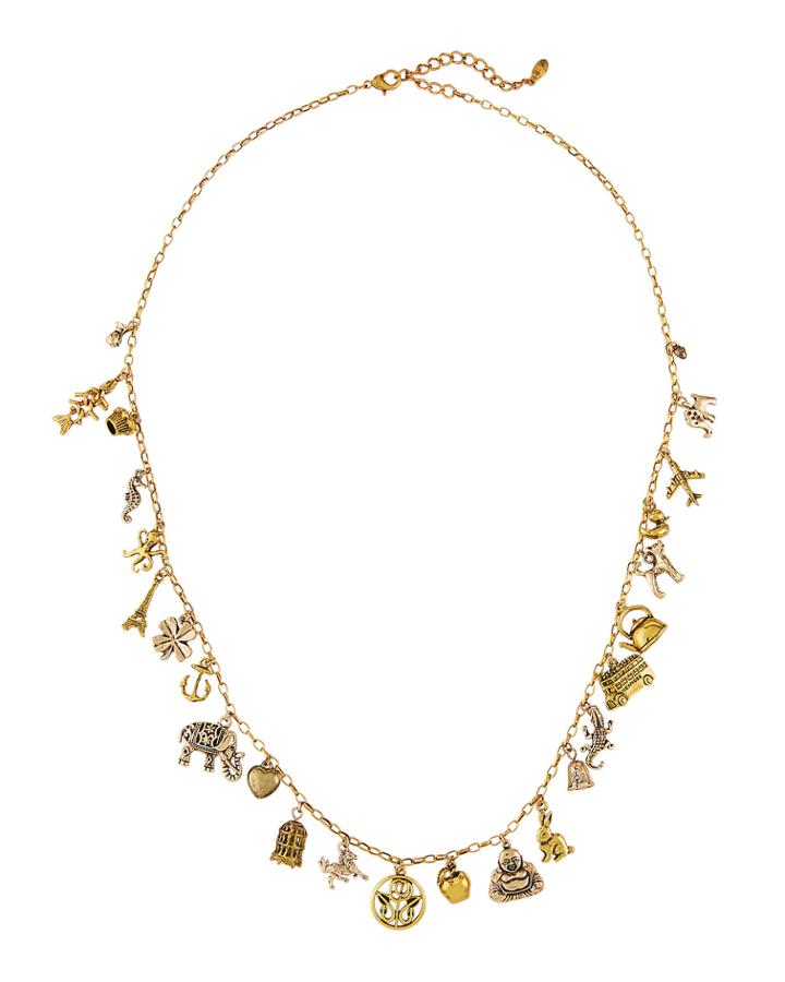 Mixed Charm Necklace, Gold