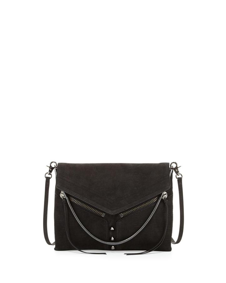Botkier Legacy Crossbody Embossed Leather Crossbody/shoulder Bag, Black