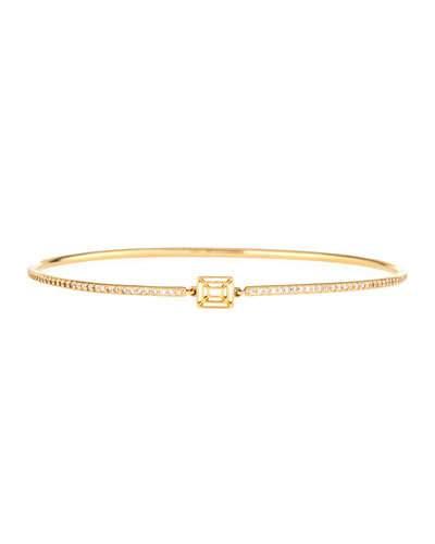 Piece 18k Yellow Gold Pave Diamond Bangle Bracelet