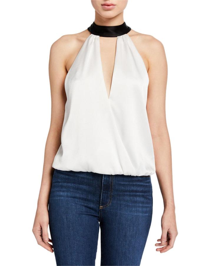 Maris Cross-front Keyhole Halter Top