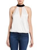 Maris Cross-front Keyhole Halter Top