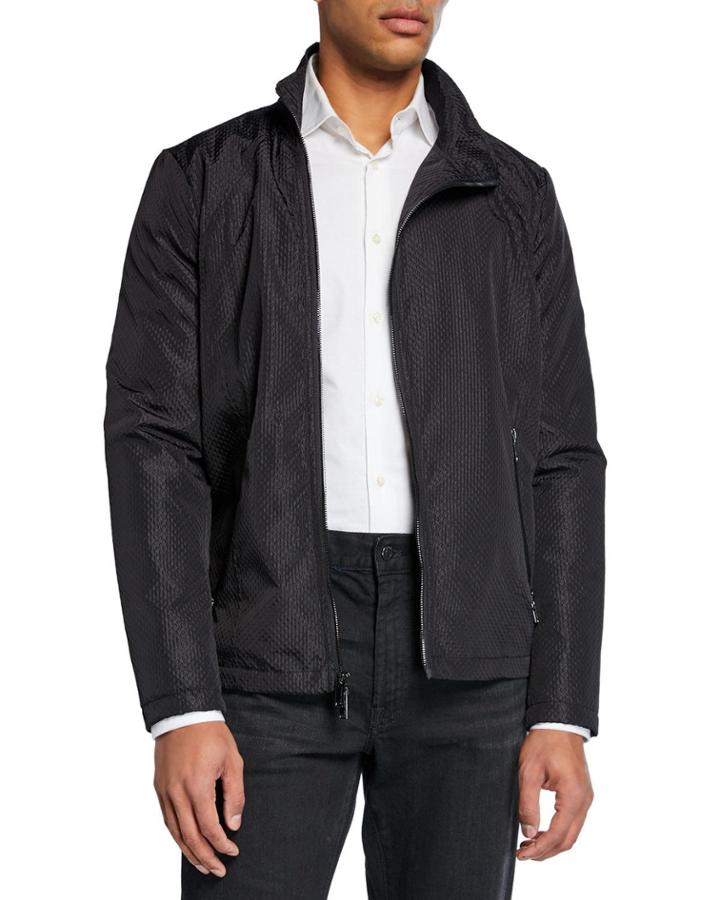 Men's Textured Asymmetrical Jacket