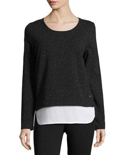 Twofer Knit And Georgette Top