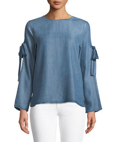Anissia Long-sleeve Chambray Blouse
