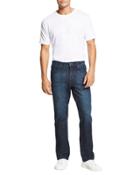 Casual Slim Straight-leg Jeans, Blue